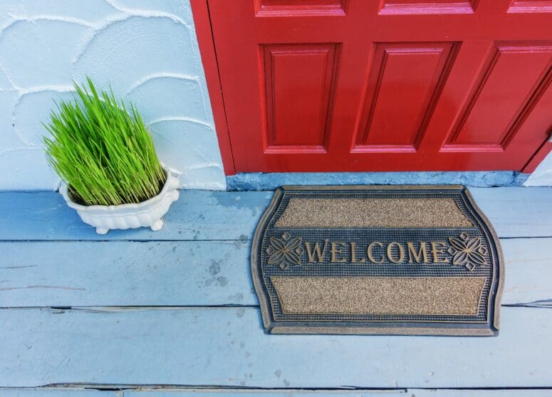 front door curb appeal welcome mat